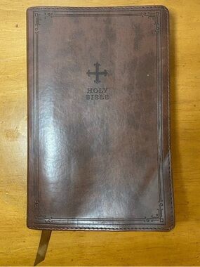 NRSV Catholic Bible Gift Edition Brown Imitation Vegan Leather Harper Collins